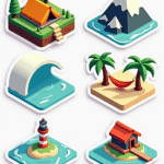 Mountains & Beaches - Sticker Sheet v12